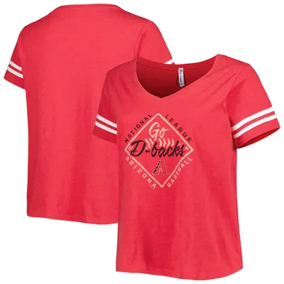 Cincinnati Reds Soft as a Grape Women's Plus Size V-Neck Jersey T