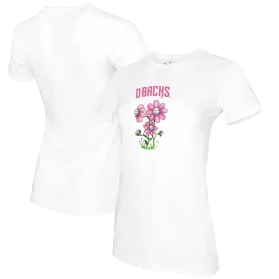 Youth Tiny Turnip White/Black Arizona Diamondbacks Blooming Baseballs 3/4-Sleeve Raglan T-Shirt Size: Medium