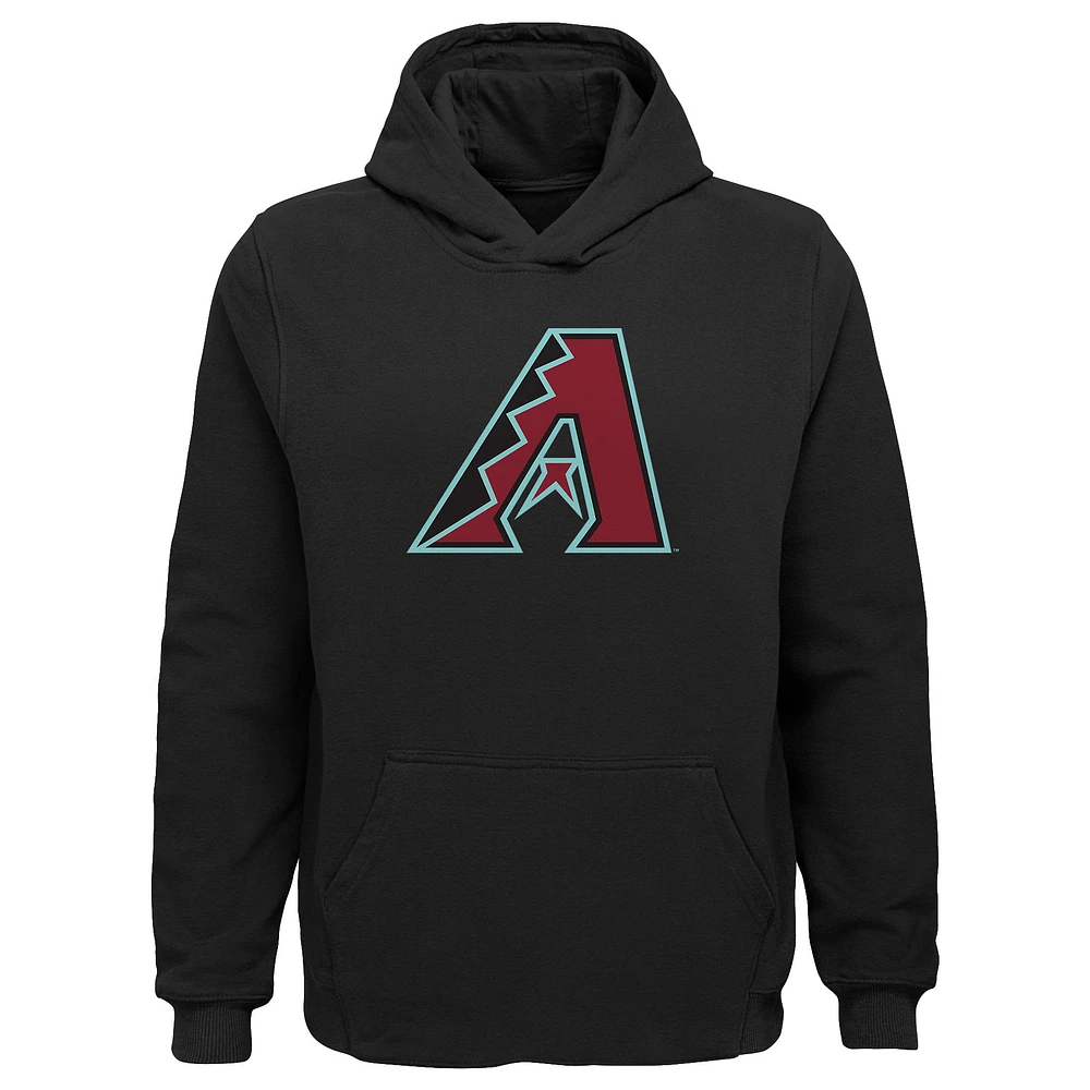 Sweat à capuche noir avec logo principal des Diamondbacks de l'Arizona pour jeunes