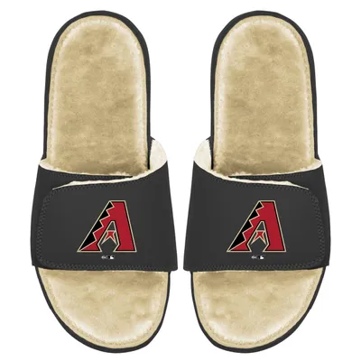 Arizona Diamondbacks ISlide Youth Faux Fur Slide Sandals - Black/Tan