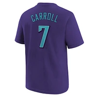 Youth Nike Corbin Carroll Purple Arizona Diamondbacks Fuse City Connect Name & Number T-Shirt