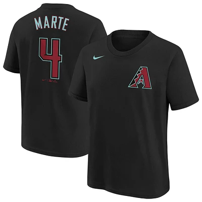 T-shirt Nike Ketel Marte pour jeune, noir, Arizona Diamondbacks 2024 Fuse, nom et numéro