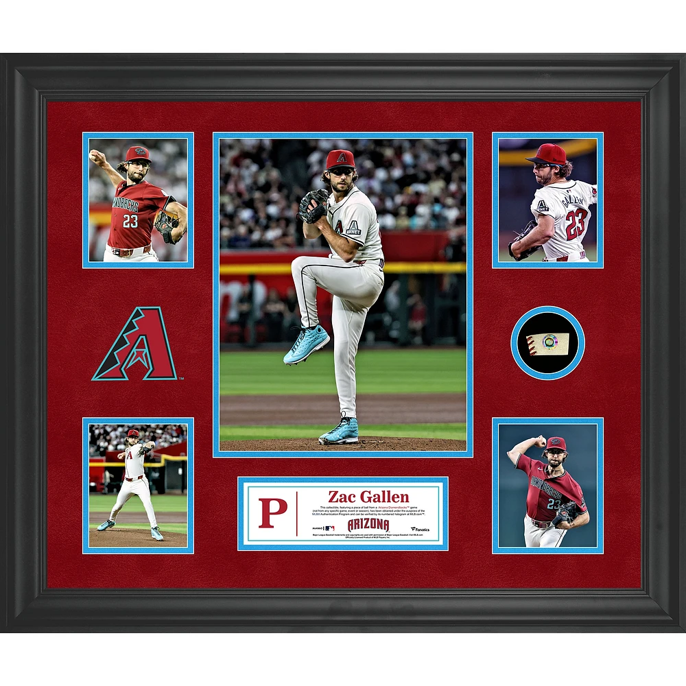 Zac Gallen Arizona Diamondbacks Framed 5-Photo Collage with a Piece of Game-Used Ball