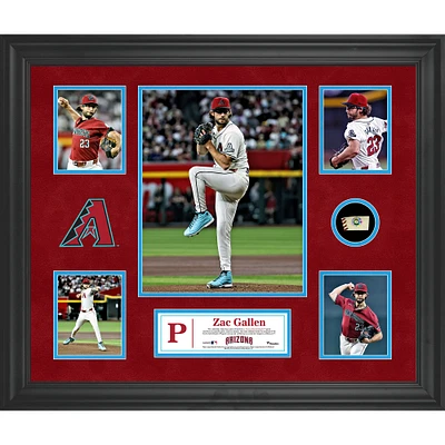 Zac Gallen Arizona Diamondbacks Framed 5-Photo Collage with a Piece of Game-Used Ball