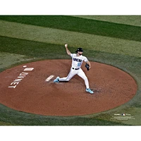 Zac Gallen Arizona Diamondbacks Unsigned White Jersey Pitching Above Photograph