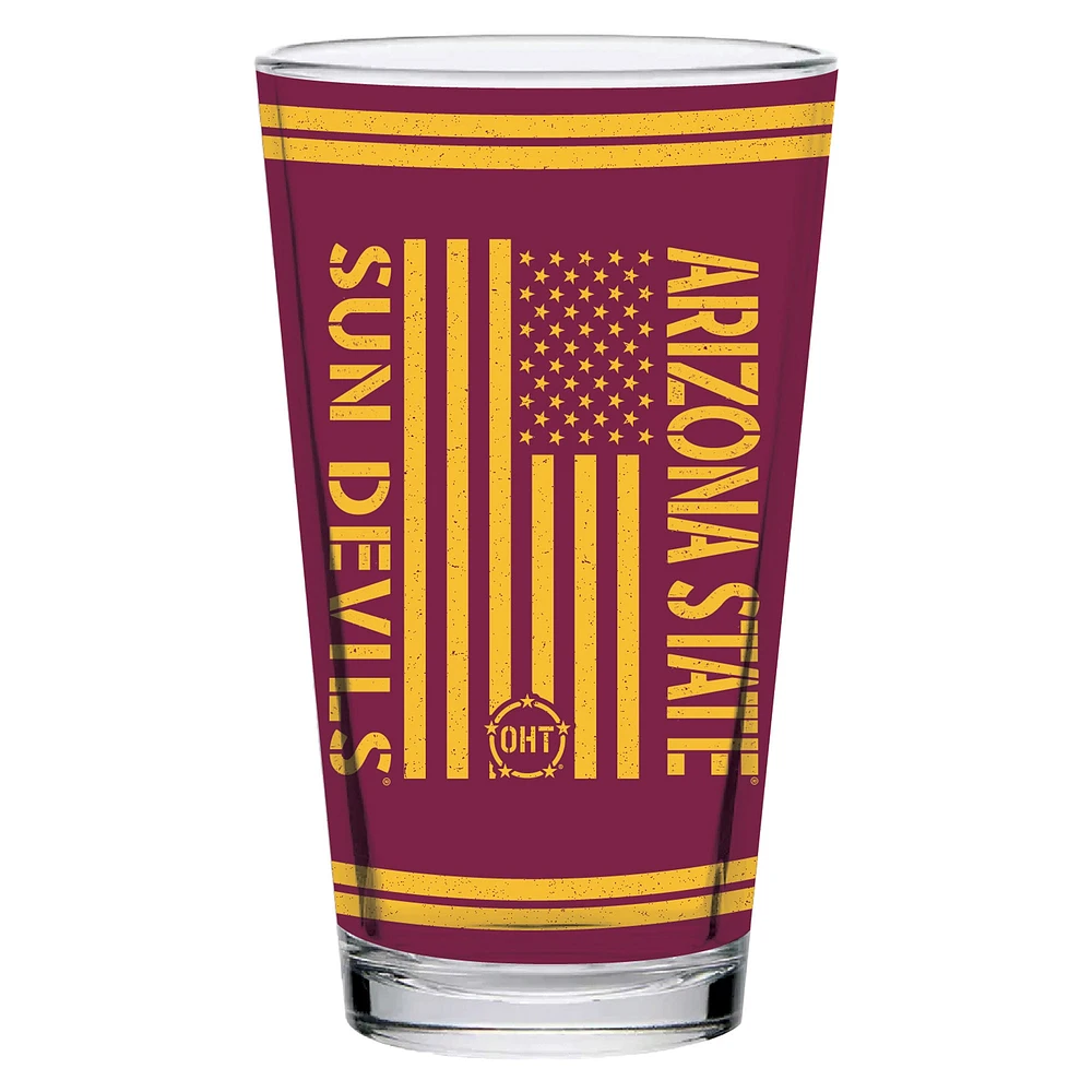 Diables du Soleil de l'État de l'Arizona 16oz. Verre à pinte d’appréciation militaire OHT