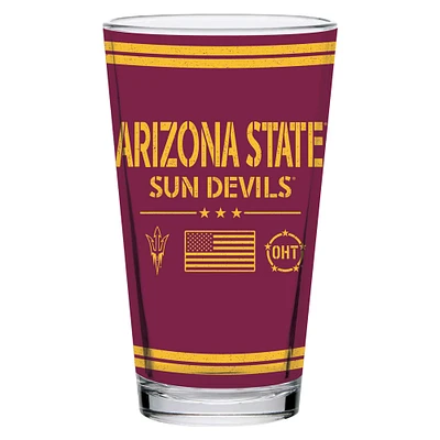 Diables du Soleil de l'État de l'Arizona 16oz. Verre à pinte d’appréciation militaire OHT