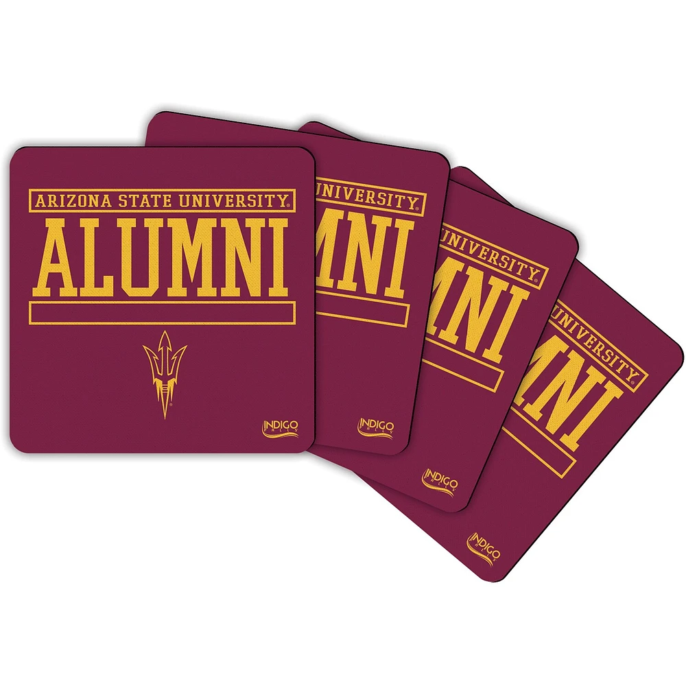 Ensemble de 4 sous-verres en néoprène Arizona State Sun Devils Alumni