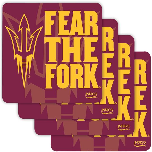 Lot de quatre sous-verres spécialisés Arizona State Sun Devils