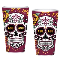 Lot de deux verres à bière 16 oz des Sun Devils de l'État de l'Arizona