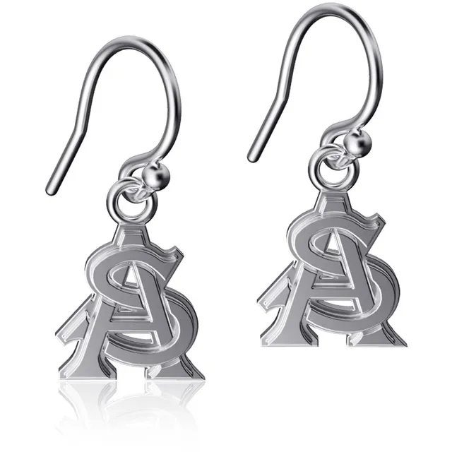 Dayna Designs Michigan State Spartans Silver Dangle Earrings