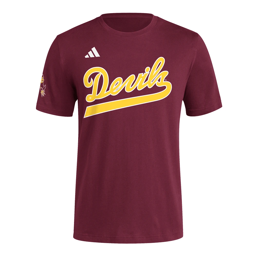 Men's adidas  Maroon Arizona State Sun Devils Fresh Wordmark T-Shirt