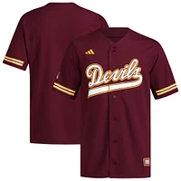 Maillot de baseball rétro réversible à boutons complets pour homme adidas Maroon Arizona State Sun Devils