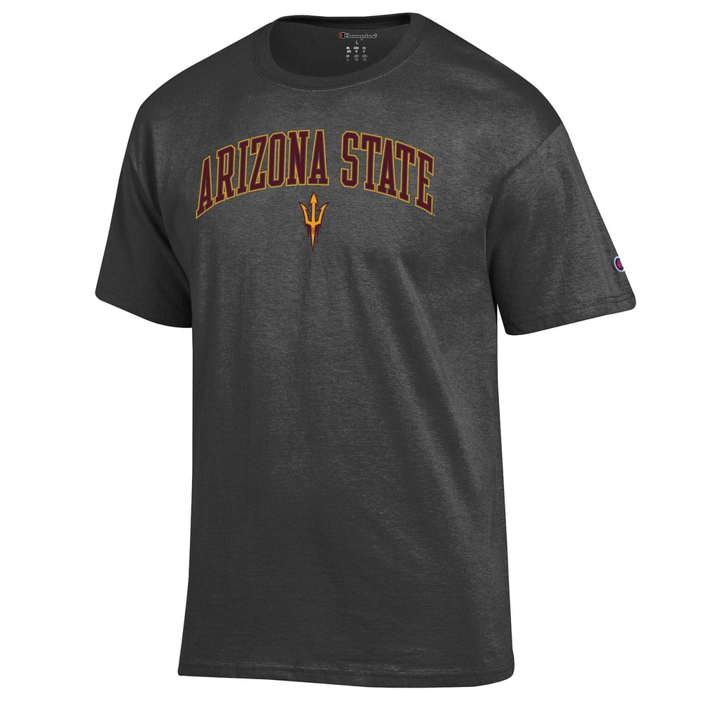 Men's Champion  Charcoal Arizona State Sun Devils Arch Over Logo T-Shirt