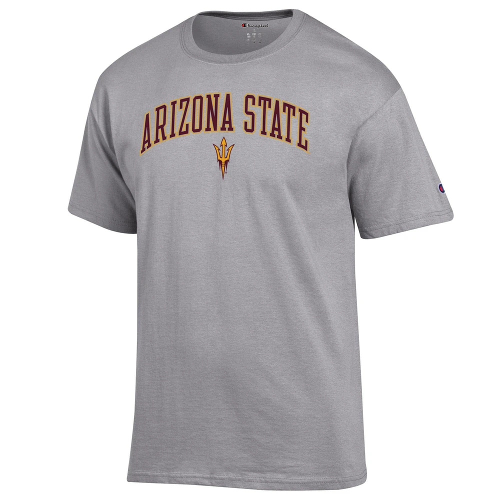 T-shirt à logo Arch Over Champion Heather Grey des Arizona State Sun Devils pour homme