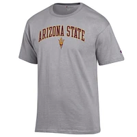 T-shirt à logo Arch Over Champion Heather Grey des Arizona State Sun Devils pour homme