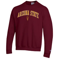 Men's Champion  Maroon Arizona State Sun Devils Arch Over Logo Pullover Sweatshirt