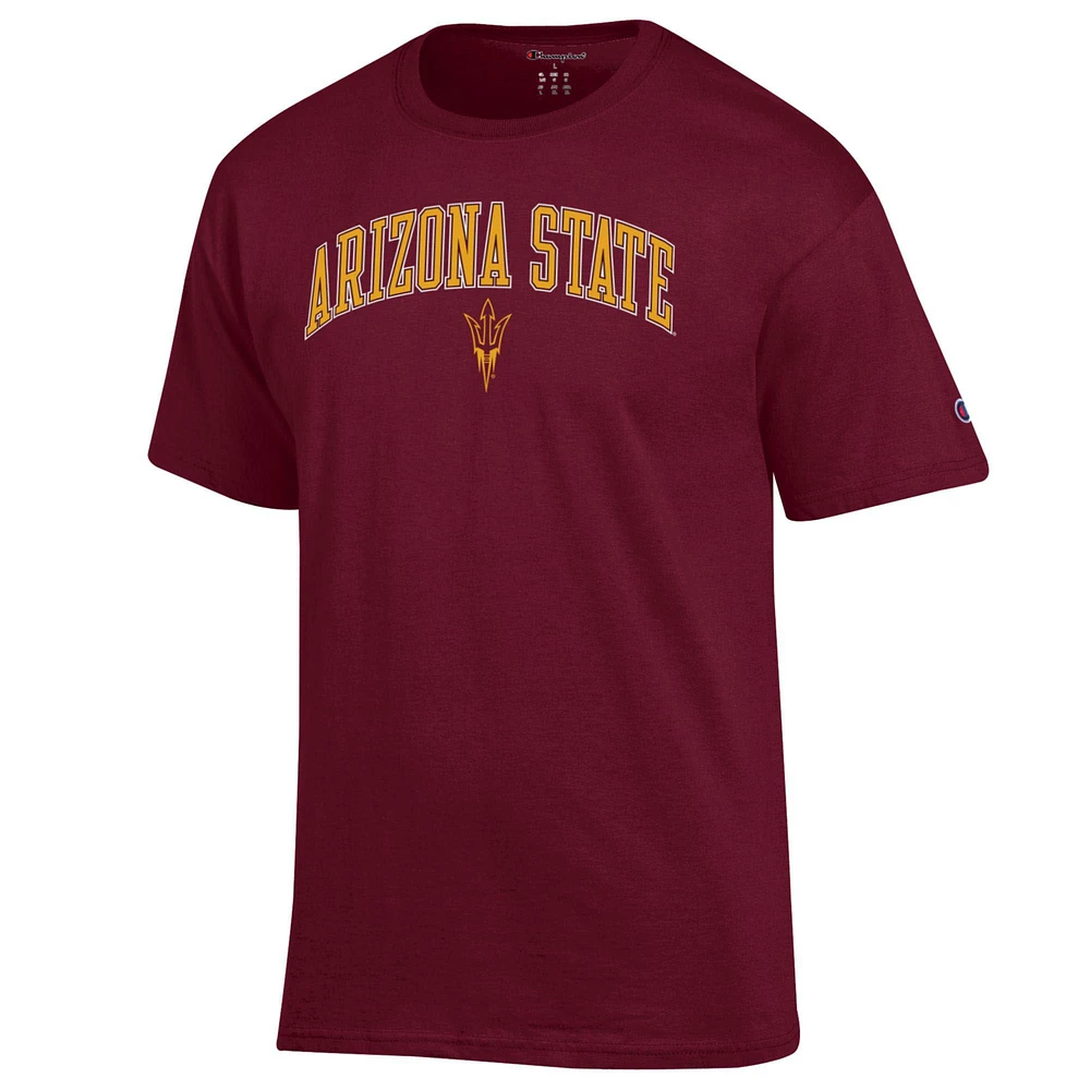 Men's Champion  Maroon Arizona State Sun Devils Arch Over Logo T-Shirt
