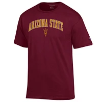 Men's Champion  Maroon Arizona State Sun Devils Arch Over Logo T-Shirt