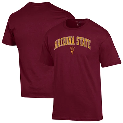 Men's Champion  Maroon Arizona State Sun Devils Arch Over Logo T-Shirt