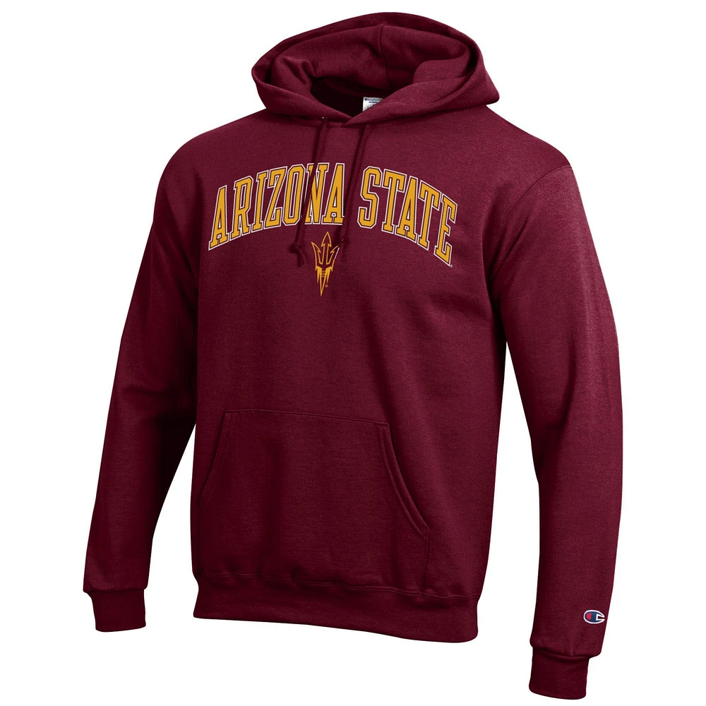 Sweat à capuche en polaire avec logo arqué Champion Maroon Arizona State Sun Devils pour homme