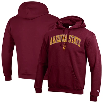 Sweat à capuche en polaire avec logo arqué Champion Maroon Arizona State Sun Devils pour homme