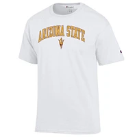 T-shirt blanc avec logo arqué des Sun Devils de l'État l'Arizona pour homme