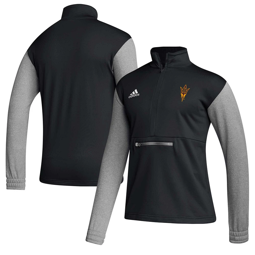 Veste à demi-fermeture éclair adidas Arizona State Sun Devils Team Issue AEROREADY pour homme, noir