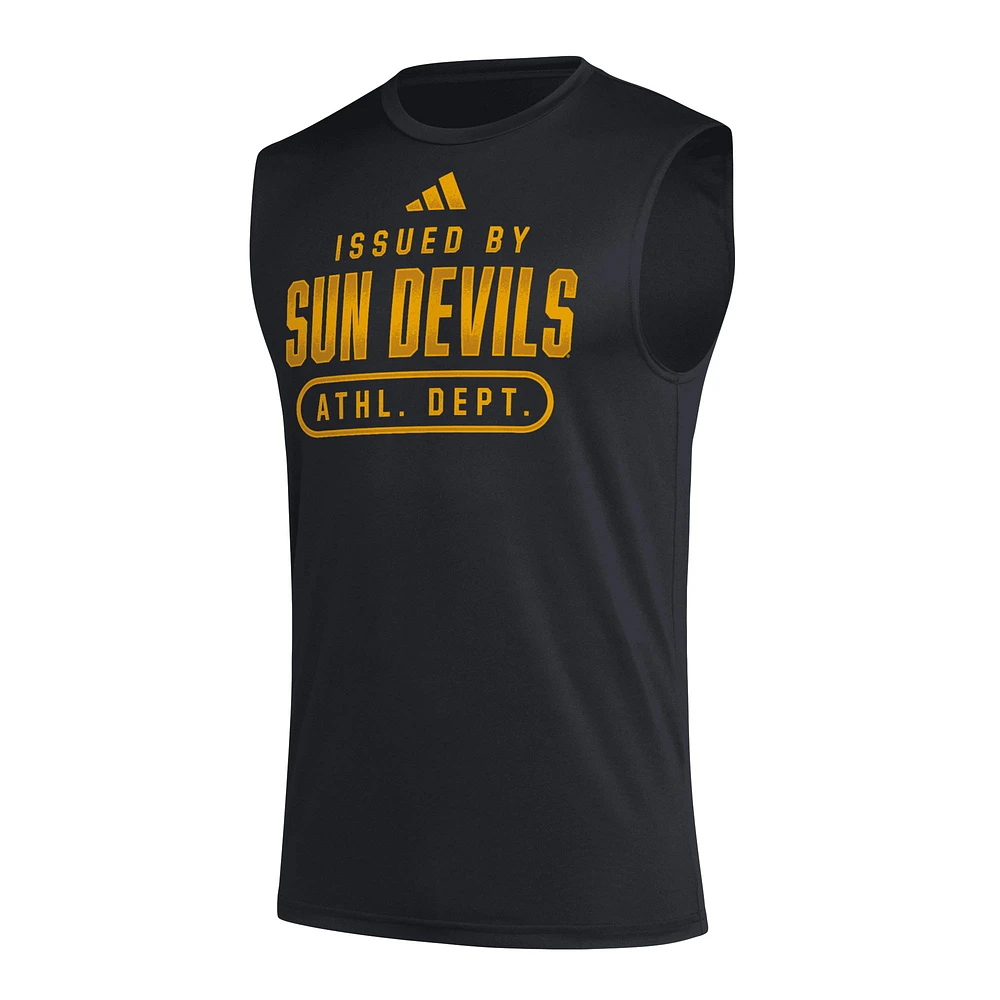 Men's adidas Black Arizona State Sun Devils Sideline AEROREADY Pregame Tank Top