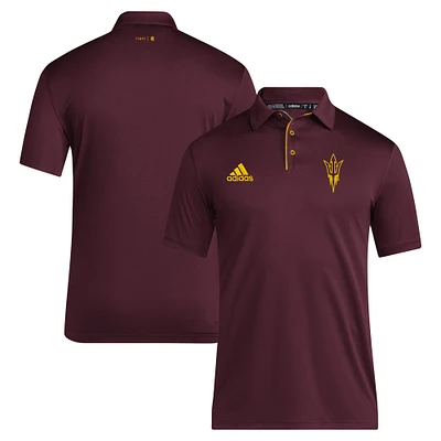 Polo adidas AEROREADY Bordeaux pour homme Arizona State Sun Devils 2024 Coaches