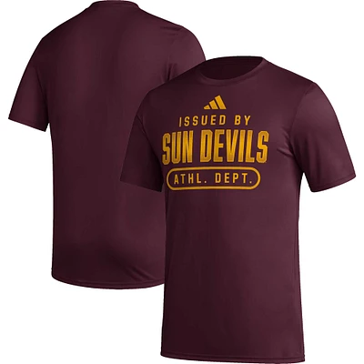 T-shirt d'avant-match adidas Arizona State Sun Devils AEROREADY marron pour homme