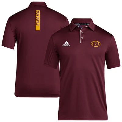 Polo adidas marron pour homme Arizona State Sun Devils Coaches