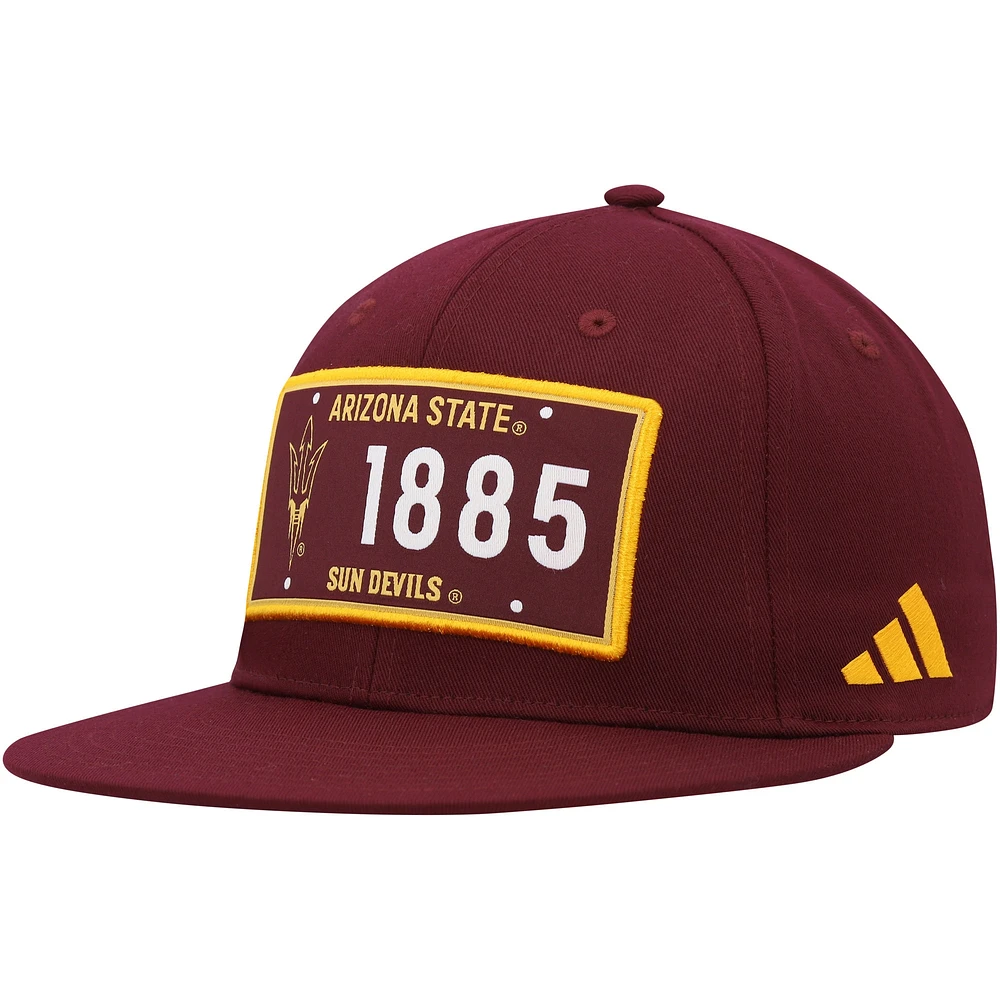 Casquette adidas Snapback Arizona State Sun Devils Established marron pour homme