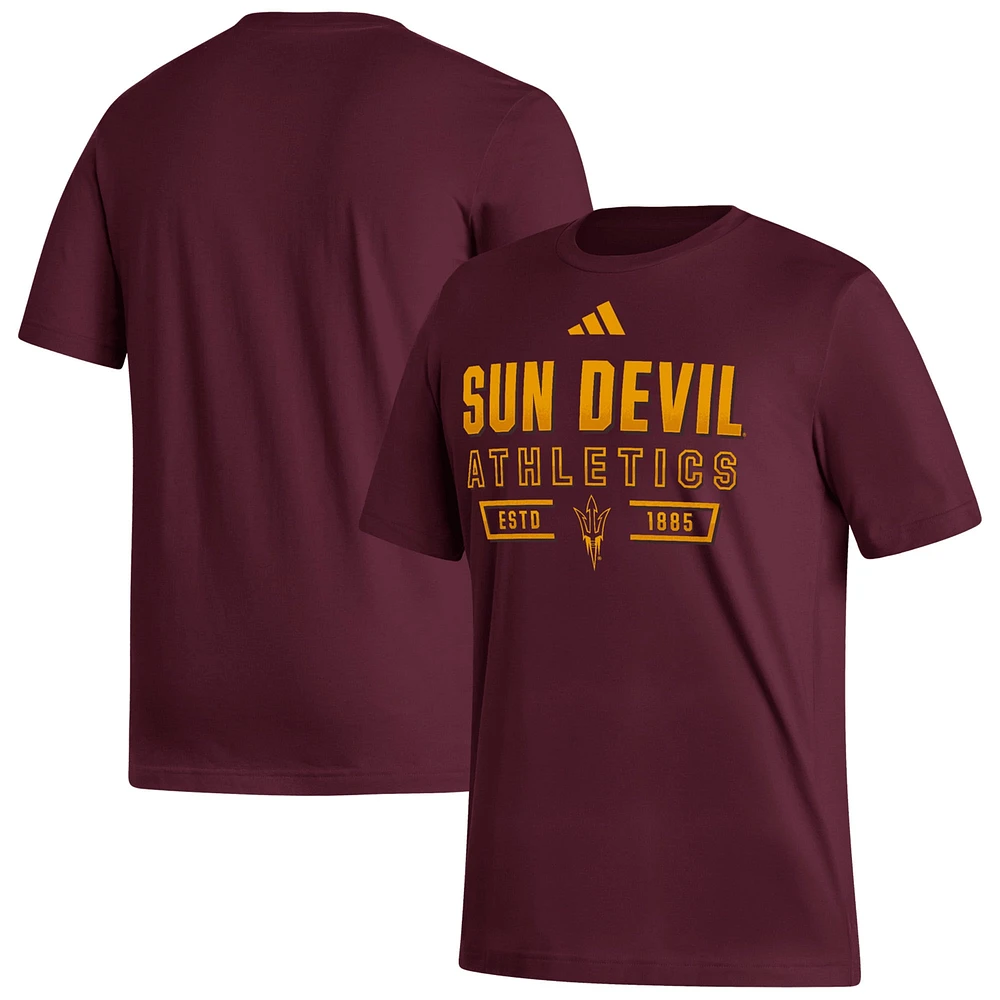 T-shirt adidas Head of Class Fresh pour homme Arizona State Sun Devils, bordeaux