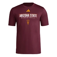 Men's adidas Maroon Arizona State Sun Devils Locker On-Court The Fade Pregame AEROREADY T-Shirt