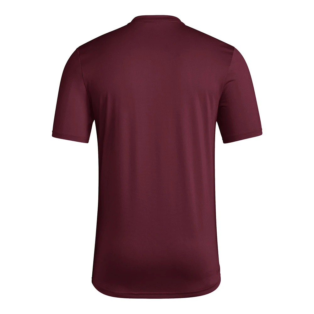 Men's adidas Maroon Arizona State Sun Devils Locker On-Court The Fade Pregame AEROREADY T-Shirt
