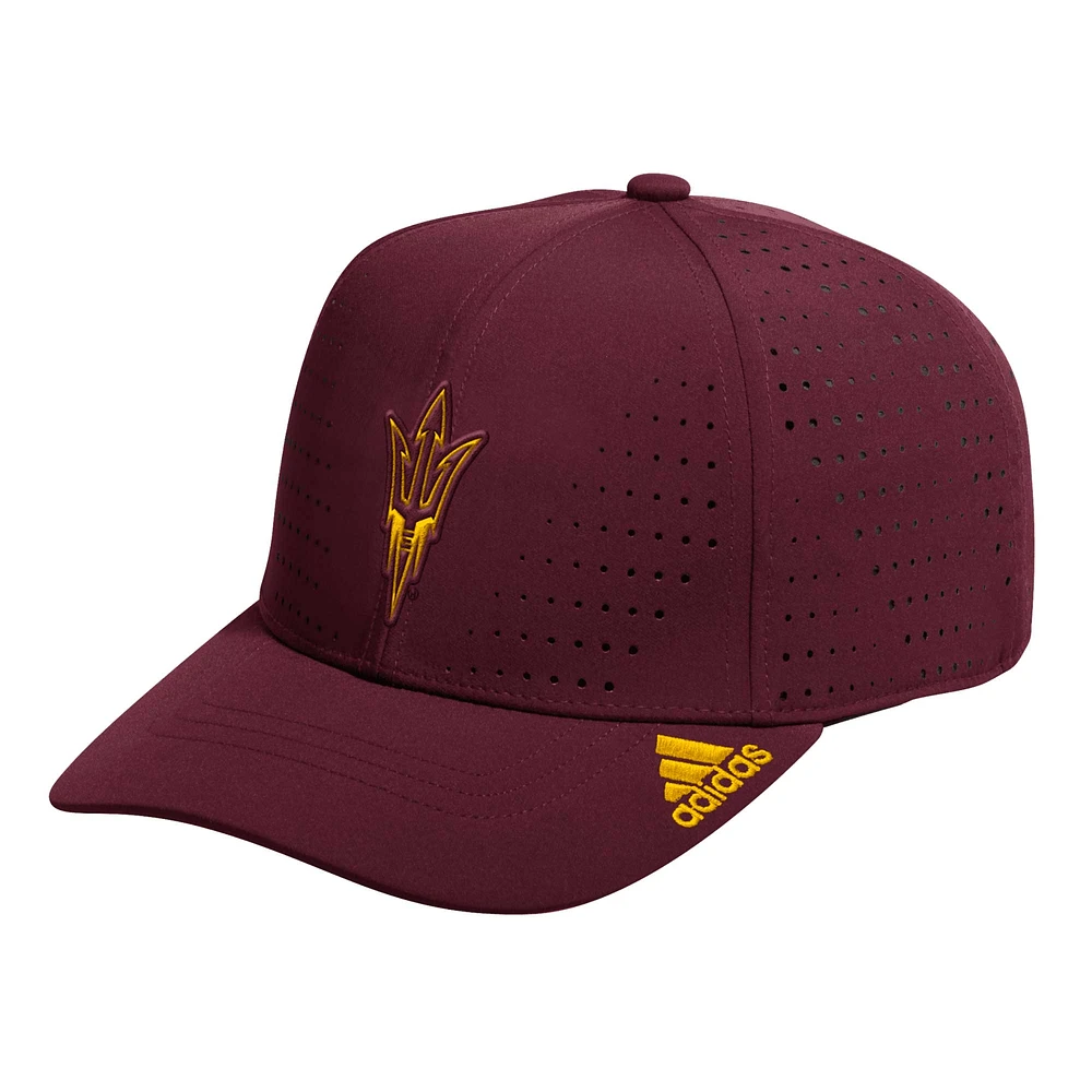 Casquette ajustable perforée pour hommes adidas Maroon Arizona State Sun Devils Locker Room