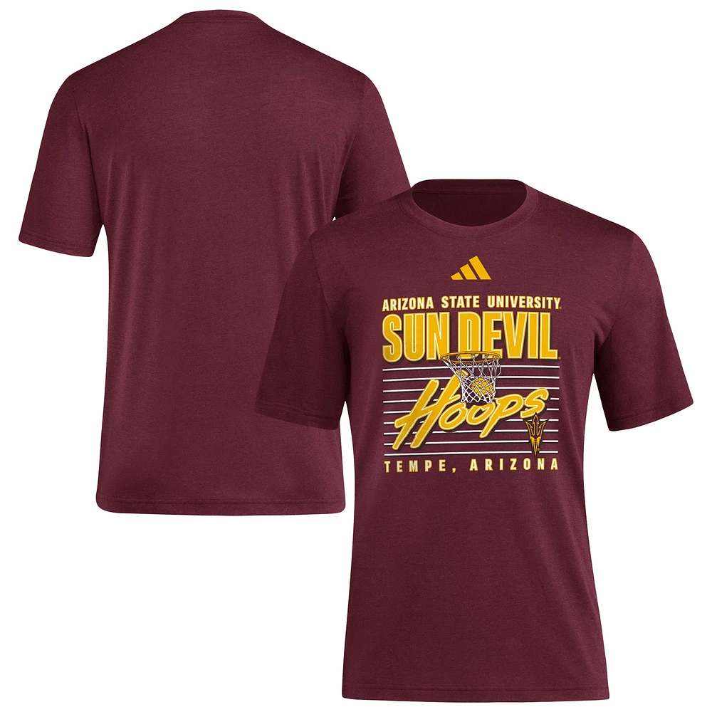 T-shirt adidas marron Arizona State Sun Devils Locker Swish Tri-Blend pour homme