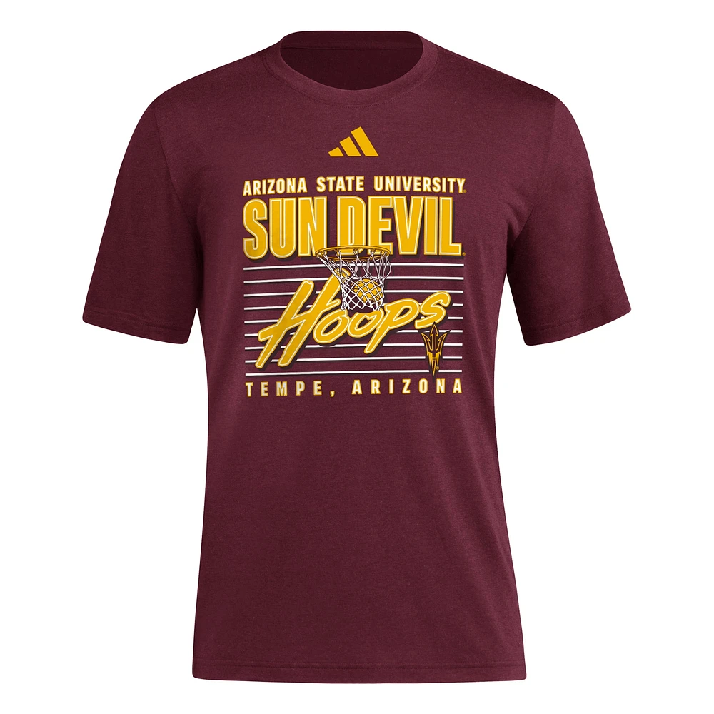 Men's adidas Maroon Arizona State Sun Devils Locker Swish Tri-Blend T-Shirt