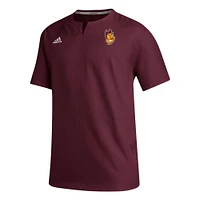 Haut adidas pour homme Arizona State Sun Devils à col cranté Iron Cage, marron