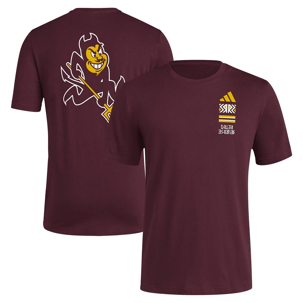 Men's adidas Maroon Arizona State Sun Devils Reverse Retro Baseball 2 Hit T-Shirt