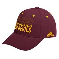 Casquette réglable à demi-police saisonnière adidas Maroon Arizona State Sun Devils pour hommes