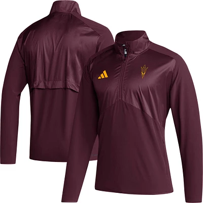 Veste adidas bordeaux Arizona State Sun Devils Sideline AEROREADY à manches raglan et fermeture éclair pour homme