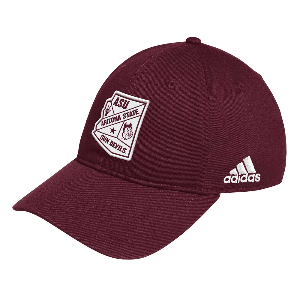 Casquette ajustable adidas Maroon Arizona State Sun Devils State Slouch pour hommes