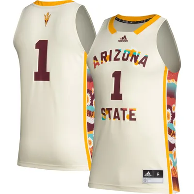 Men's adidas #1 Khaki Arizona State Sun Devils Honoring Black Excellence Basketball Jersey