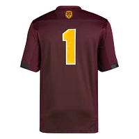 Men's adidas #1 Maroon Arizona State Sun Devils Premier Football Jersey