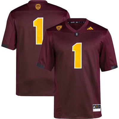 Men's adidas #1 Maroon Arizona State Sun Devils Premier Football Jersey