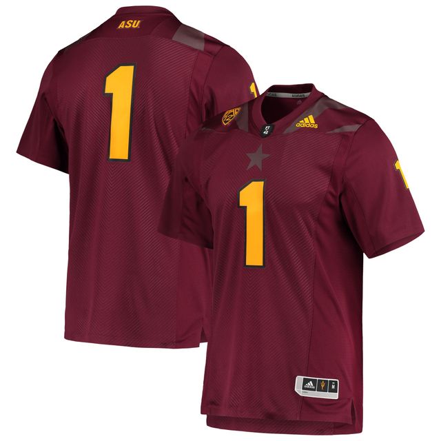 Maillot de football adidas #1 marron Arizona State Sun Devils Team Premier pour hommes