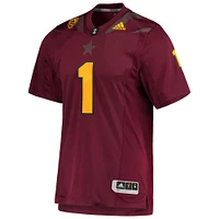 Men's adidas #1 Maroon Arizona State Sun Devils Team Premier Football Jersey