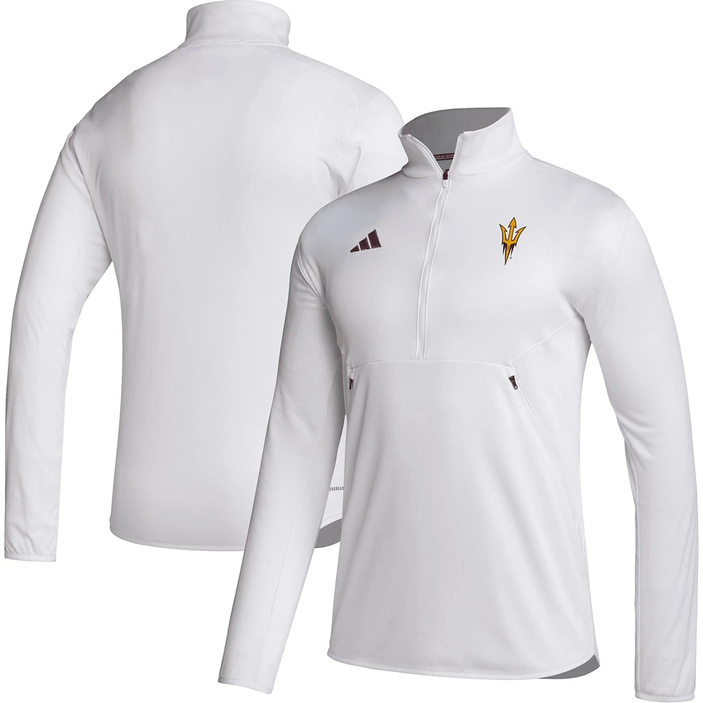 Haut à demi-zip AEROREADY Sideline 2023 adidas Arizona State Sun Devils pour homme, blanc